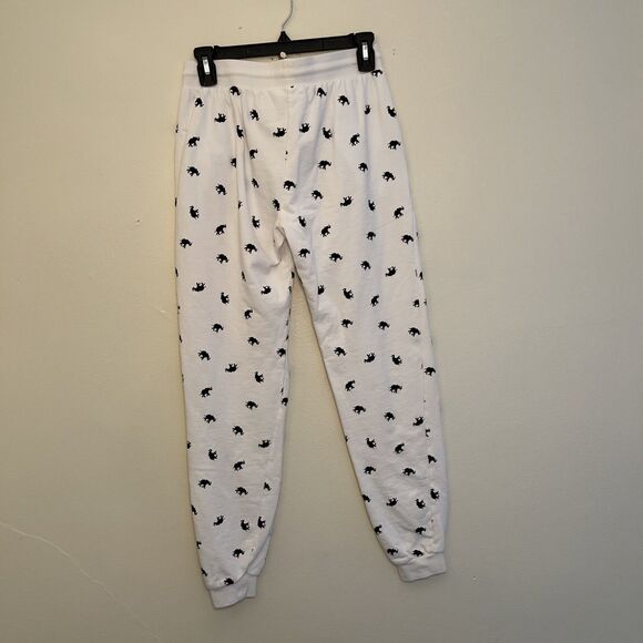 Ivory Ella Women's Organic Cotton Relaxed Elephant Sweatpants, White/Black- S - Picture 6 of 8